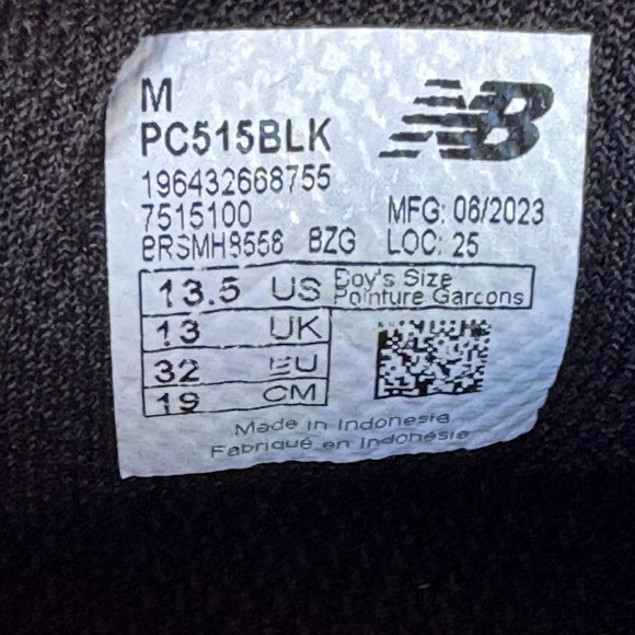 Size 13.5c - New Balance 515 Youth Black Shoes Sneakers PC515BA - Picture 7 of 8